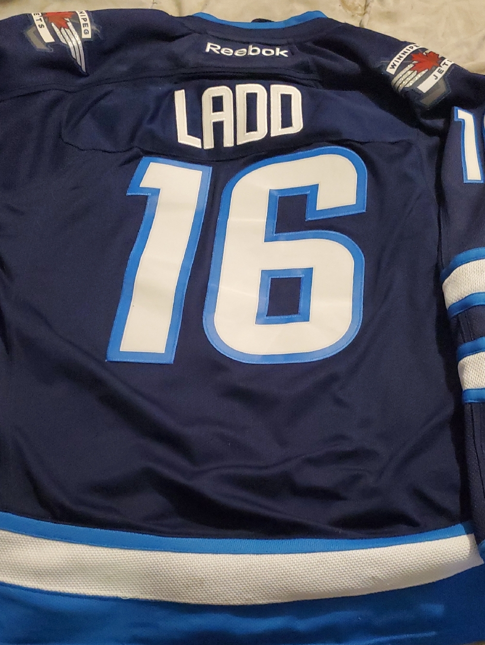 NHL Reebok Authentic Winnipeg Jets Andrew Ladd With Captains Patch...🏒